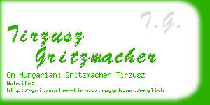 tirzusz gritzmacher business card